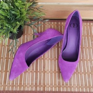 Kelsi Dagger Purple Ernak Suede Low-heel Pump